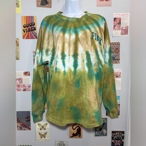 Victoria's Secret Pink Green Fleece Fabric